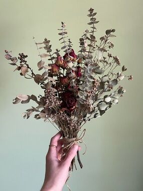 Burnished Rose Bouquet, Handcrafted Dried Flower Bouquet, Cottagecore Decor
